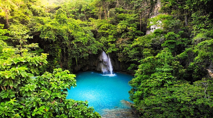 Kawasan Falls, Cebu, The Philippines - Aerial Photograph Kawasan Falls