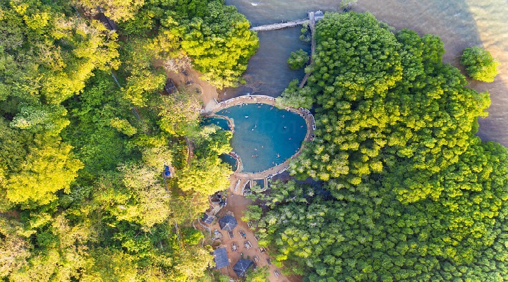 Aerial view of Maquinit Hot Spring,Coron,Palawan,Philippines Sikatuna Mirror of the World